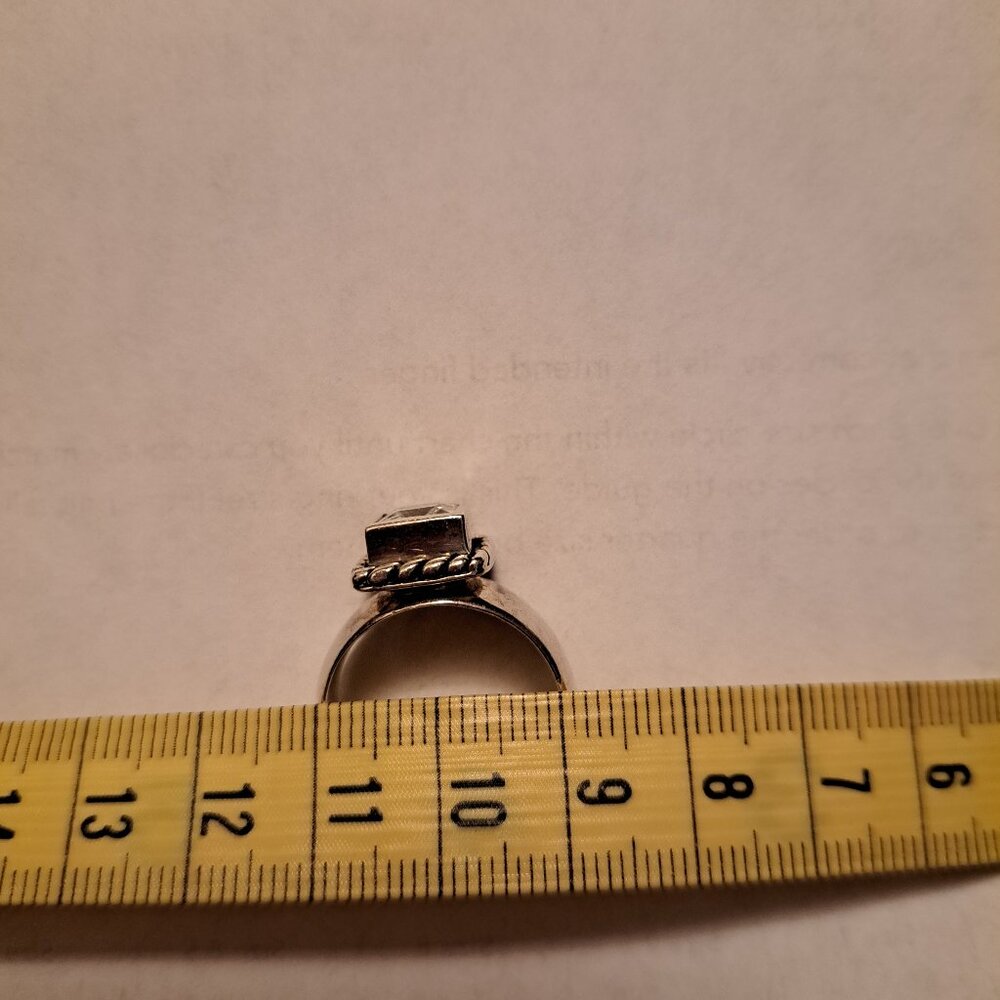 Vintage Silpada 925 Sterling Silver Princess Cut Cubic Zirconia Ring - Geometric - Picture 8 of 13